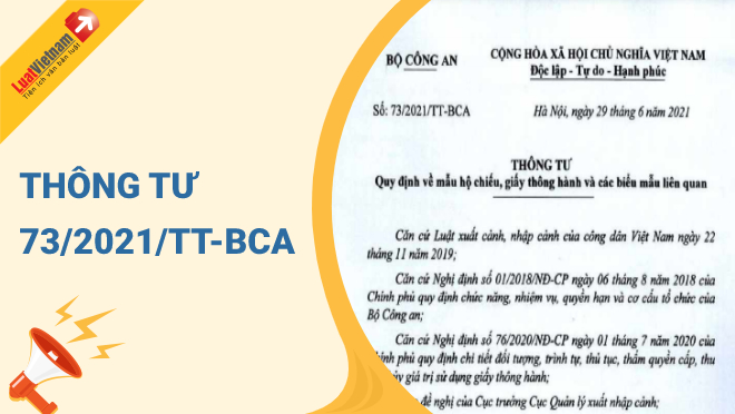 Thông tư 73/2021/TT-BCA mẫu hộ chiếu, giấy thông hành và các biểu ...