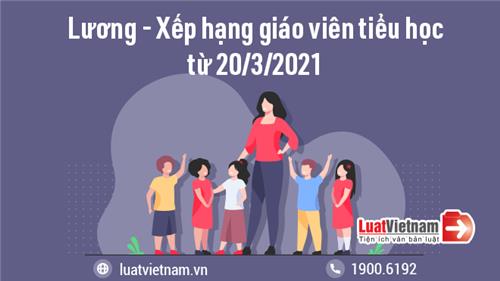 Tiêu chuẩn và lương giáo viên tiểu học từ 20/3/2021