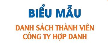 Cách viết Danh sách thành viên Công ty hợp danh chuẩn