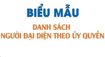 Mẫu danh sách người đại diện theo ủy quyền mới nhất