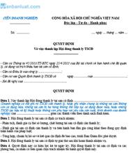 Quyết định thành lập hội đồng thanh lý tài sản cố định trong công ty cổ phần