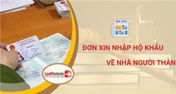 Đơn xin nhập hộ khẩu do Bộ Công an ban hành mới nhất
